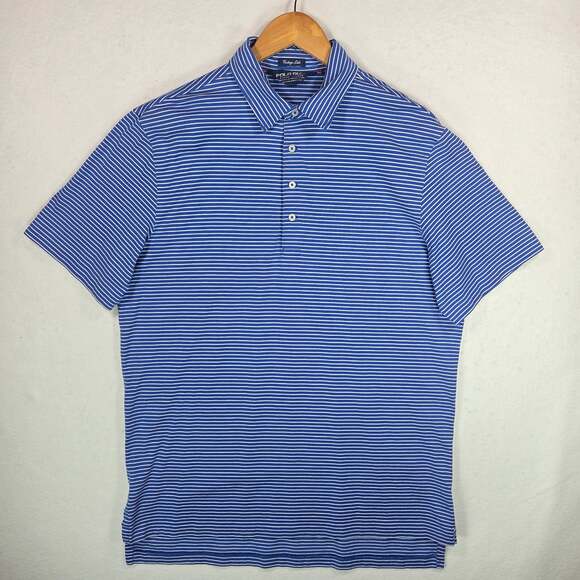 Polo Golf Ralph Lauren Other - Polo Golf Ralph Lauren Shirt Mens Large Blue Striped Vintage Lisle Pima‎ Cotton